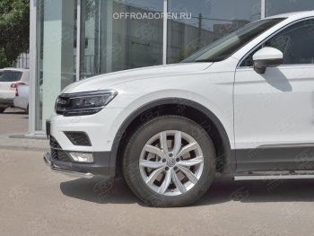 14 999 р. Защита переднего бампера (2 трубы Ø42 мм, нержавейка, NOT OFF ROAD) Russtal Volkswagen Tiguan Mk2 дорестайлинг (2016-2020)  с доставкой в г. Новочеркасск. Увеличить фотографию 4