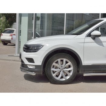 14 599 р. Защита переднего бампера (Ø63 мм, нержавейка, NOT OFF ROAD) Russtal Volkswagen Tiguan Mk2 дорестайлинг (2016-2020)  с доставкой в г. Новочеркасск. Увеличить фотографию 4