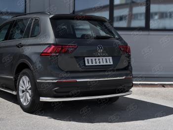 Защита заднего бампера (Ø63 мм, нержавейка, NOT R-LINE) SLITKOFF Volkswagen (Волксваген) Tiguan (Тигуан)  Mk2 (2020-2022) Mk2 рестайлинг