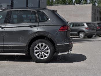 14 399 р. Защита заднего бампера (Ø63 мм, нержавейка, NOT R-LINE) SLITKOFF  Volkswagen Tiguan  Mk2 (2020-2022) рестайлинг  с доставкой в г. Новочеркасск. Увеличить фотографию 3