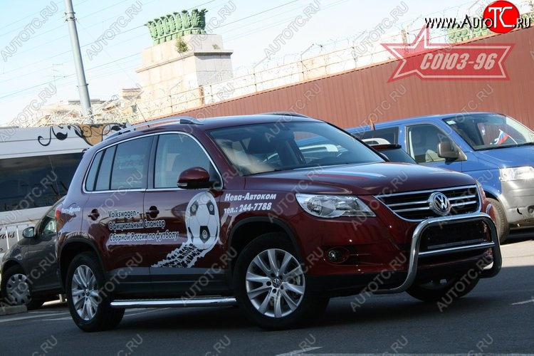 13 229 р. Защита переднего бампера Souz-96 (d60) Volkswagen Tiguan NF дорестайлинг (2006-2011)  с доставкой в г. Новочеркасск