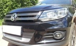 1 539 р. Сетка на бампер Sport&Style Russtal (хром)  Volkswagen Tiguan  NF (2011-2017) рестайлинг  с доставкой в г. Новочеркасск. Увеличить фотографию 3