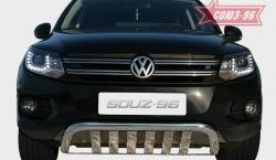 25 109 р. Защита переднего бампера одинарная Souz-96 (d60)  Volkswagen Tiguan  NF (2011-2017) рестайлинг  с доставкой в г. Новочеркасск. Увеличить фотографию 1