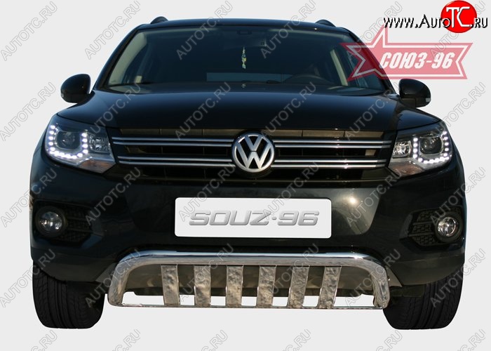 25 109 р. Защита переднего бампера одинарная Souz-96 (d60) Volkswagen Tiguan NF рестайлинг (2011-2017)  с доставкой в г. Новочеркасск