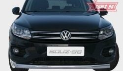 16 064 р. Защита переднего бампера одинарная Souz-96 (d76)  Volkswagen Tiguan  NF (2011-2017) рестайлинг  с доставкой в г. Новочеркасск. Увеличить фотографию 1