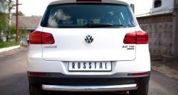 Защита заднего бампера (Ø76 мм, нержавейка,Track & Field) SLITKOFF Volkswagen (Волксваген) Tiguan (Тигуан)  NF (2011-2017) NF рестайлинг