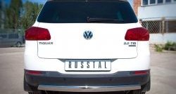 16 849 р. Защита заднего бампера (Ø75х42 мм, нержавейка, Sport& Style) Russtal Volkswagen Tiguan NF рестайлинг (2011-2017)  с доставкой в г. Новочеркасск. Увеличить фотографию 2