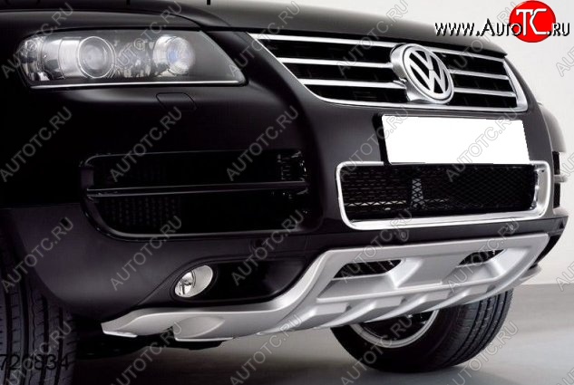 8 349 р. Накладка на передний бампер King Kong v2 Volkswagen Touareg GP рестайлинг (2006-2010) (Неокрашенная)  с доставкой в г. Новочеркасск