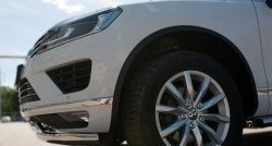 27 999 р. Защита переднего бампера (2 трубыØ75х42 мм, нержавейка) Russtal Volkswagen Touareg NF рестайлинг (2014-2018)  с доставкой в г. Новочеркасск. Увеличить фотографию 3