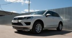 16 999 р. Одинарная защита переднего бампера диаметром 63 мм SLITKOFF  Volkswagen Touareg  NF (2014-2018) рестайлинг  с доставкой в г. Новочеркасск. Увеличить фотографию 4