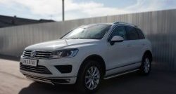 15 649 р. Защита переднего бампера (Ø75х42 мм, нержавейка) Russtal Volkswagen Touareg NF рестайлинг (2014-2018)  с доставкой в г. Новочеркасск. Увеличить фотографию 4