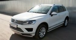 22 749 р. Широкая защита порогов Russtal Volkswagen Touareg NF рестайлинг (2014-2018) (Поверхность листа (вариант 1))  с доставкой в г. Новочеркасск. Увеличить фотографию 8