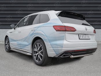 15 799 р. Защита заднего бампера (Ø63 мм, нержавейка) SLITKOFF  Volkswagen Touareg  CR (2018-2024)  с доставкой в г. Новочеркасск. Увеличить фотографию 4