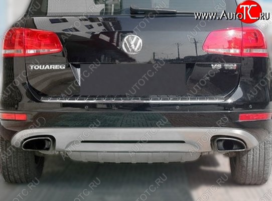 22 499 р. Накладка на задний бампер CT v2 Volkswagen Touareg NF дорестайлинг (2010-2014) (Неокрашенная)  с доставкой в г. Новочеркасск