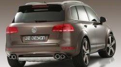 23 049 р. Накладка Je Design на задний бампер 7P  Volkswagen Touareg  NF (2010-2014) дорестайлинг (Комплект накладок, Неокрашенная)  с доставкой в г. Новочеркасск. Увеличить фотографию 1