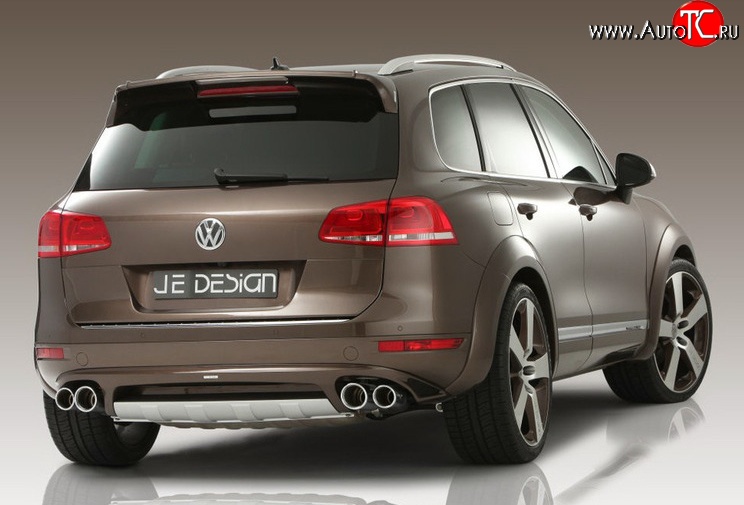 23 049 р. Накладка Je Design на задний бампер 7P Volkswagen Touareg NF дорестайлинг (2010-2014) (Комплект накладок, Неокрашенная)  с доставкой в г. Новочеркасск