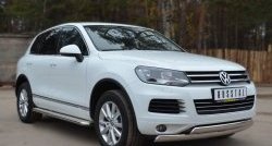 27 999 р. Защита переднего бампера (2 трубыØ75х42 мм, нержавейка) Russtal Volkswagen Touareg NF дорестайлинг (2010-2014)  с доставкой в г. Новочеркасск. Увеличить фотографию 4