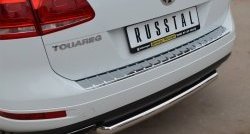 15 999 р. Одинарная защита заднего бампера из трубы диаметром 63 мм Russtal Volkswagen Touareg NF дорестайлинг (2010-2014)  с доставкой в г. Новочеркасск. Увеличить фотографию 2