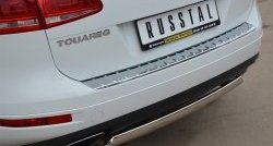 16 849 р. Защита заднего бампера (Ø75x42 мм, нержавейка) Russtal Volkswagen Touareg NF дорестайлинг (2010-2014)  с доставкой в г. Новочеркасск. Увеличить фотографию 2