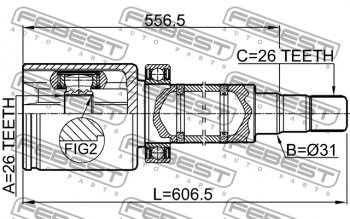 8 299 р. Правый шрус внутренний передний Febest (26X31X26) Volvo XC60 (2017-2022)  с доставкой в г. Новочеркасск. Увеличить фотографию 2