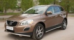 11 849 р. Защита порогов из круглой трубы диаметром 42 мм Russtal Volvo XC60  дорестайлинг (2008-2013)  с доставкой в г. Новочеркасск. Увеличить фотографию 2