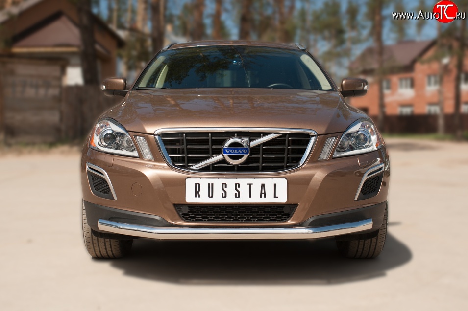 15 649 р. Одинарная защита переднего бампера диаметром 63 мм Russtal  Volvo XC60 (2008-2013)  дорестайлинг  с доставкой в г. Новочеркасск