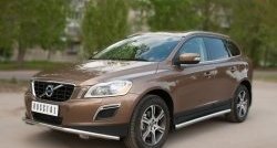 13 849 р. Защита порогов из круглой трубы диаметром 63 мм Russtal Volvo XC60  дорестайлинг (2008-2013) (Защита порогов с со скосами на торцах (вариант 1))  с доставкой в г. Новочеркасск. Увеличить фотографию 8