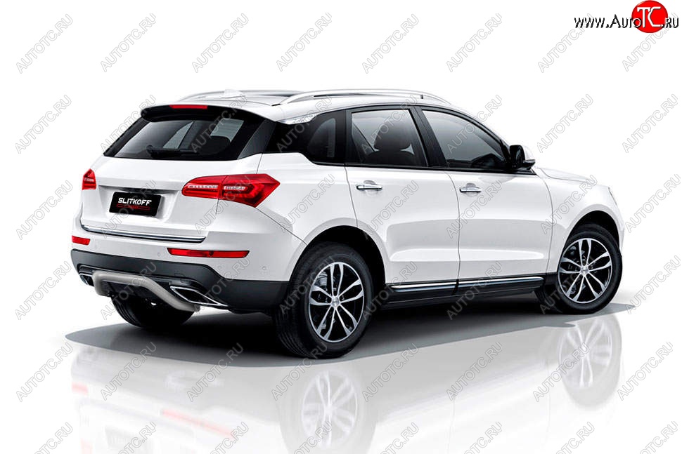 6 999 р. Защита заднего бампера Slitkoff (скоба, d57 мм)  Zotye Coupa  B11F (2019-2021) (Сталь с полимерным покрытием. Цвет: серебристый)  с доставкой в г. Новочеркасск